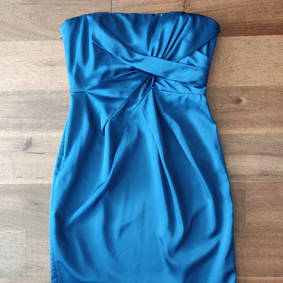 BCBG Strapless Navy Blue Cocktail Dress - Picture 3 of 9